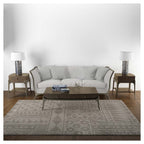 MODERN BROWN VINTAGE TRIBAL BLOCK PATTERN RECTANGULAR RUG