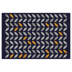 MODERN NAVY MINIMALISTIC SHAPE PATTERN RECTANGULAR RUG