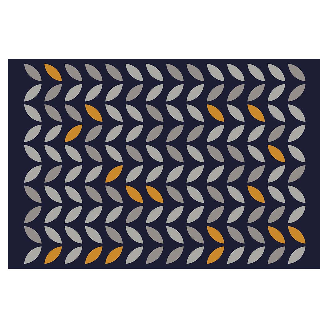 MODERN NAVY MINIMALISTIC SHAPE PATTERN RECTANGULAR RUG