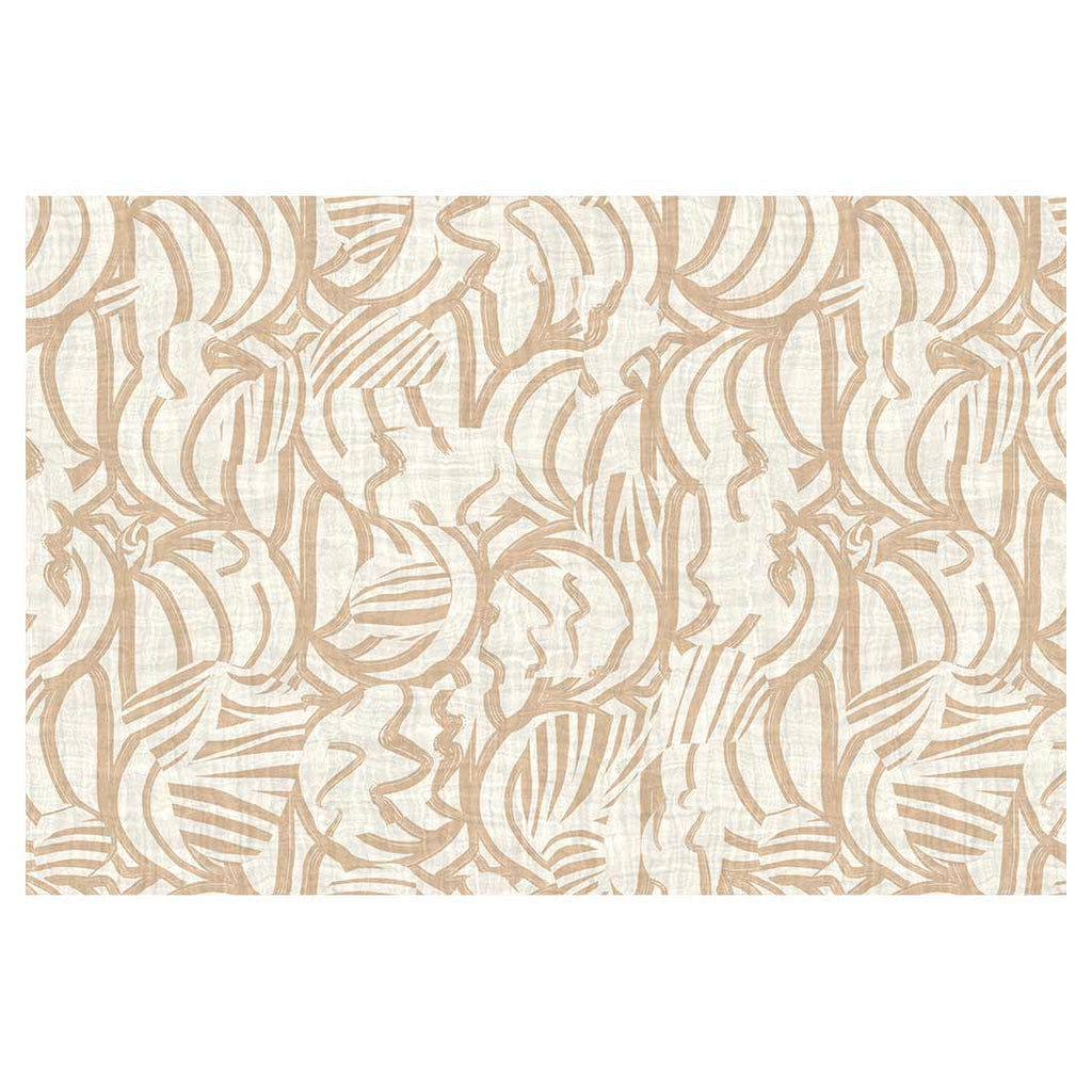 MODERN BEIGE ABSTRACT PATTERN DRAWING RECTANGULAR RUG