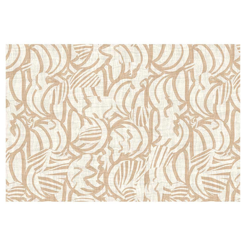 MODERN BEIGE ABSTRACT PATTERN DRAWING RECTANGULAR RUG