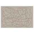 MODERN BROWN ABSTRACT SCRIBBLE LINE RECTANGULAR RUG