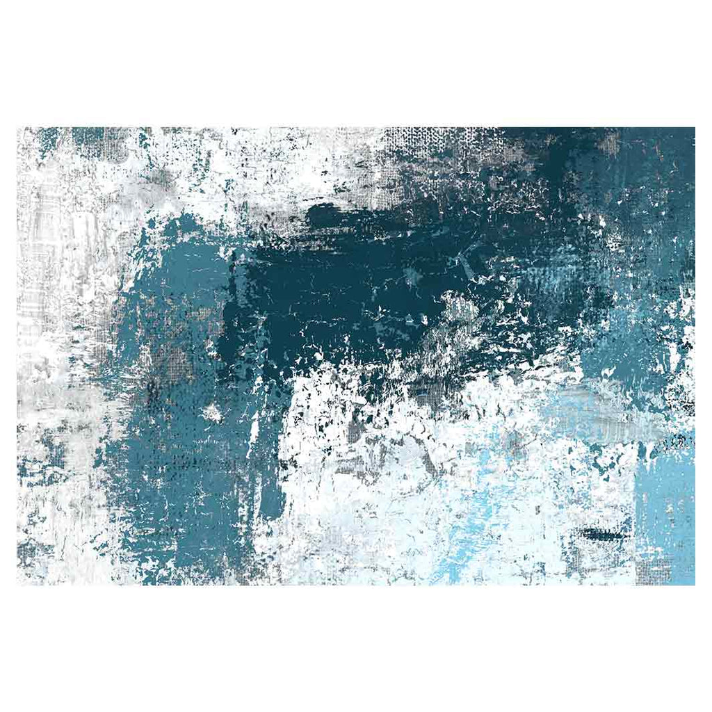 MODERN BLUE ABSTRACT VINTAGE TEXTURE RECTANGULAR RUG