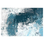 MODERN BLUE ABSTRACT VINTAGE TEXTURE RECTANGULAR RUG