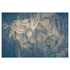 MODERN BLUE STROKE WEAVE RECTANGULAR RUG