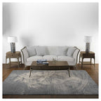MODERN GREY STROKE WEAVE RECTANGULAR RUG