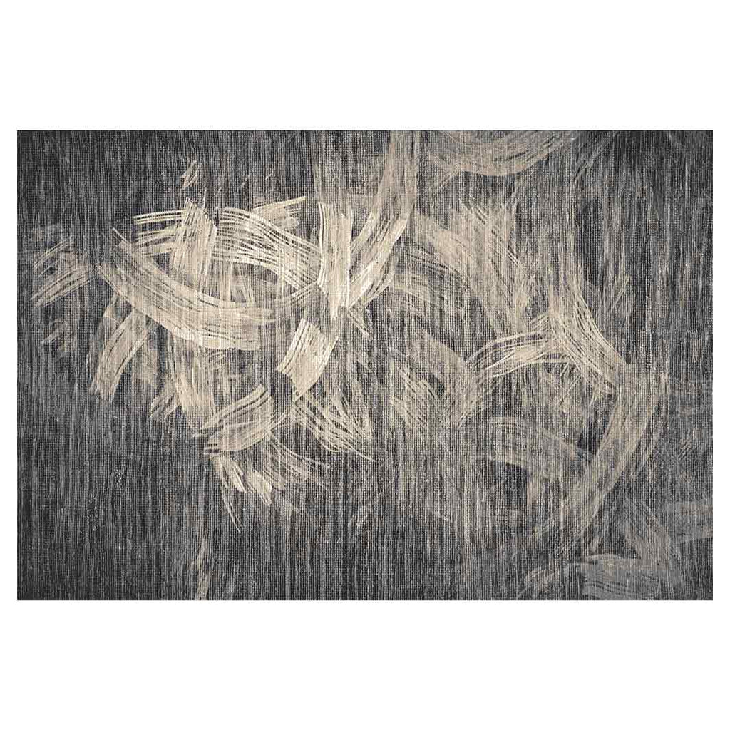 MODERN GREY STROKE WEAVE RECTANGULAR RUG