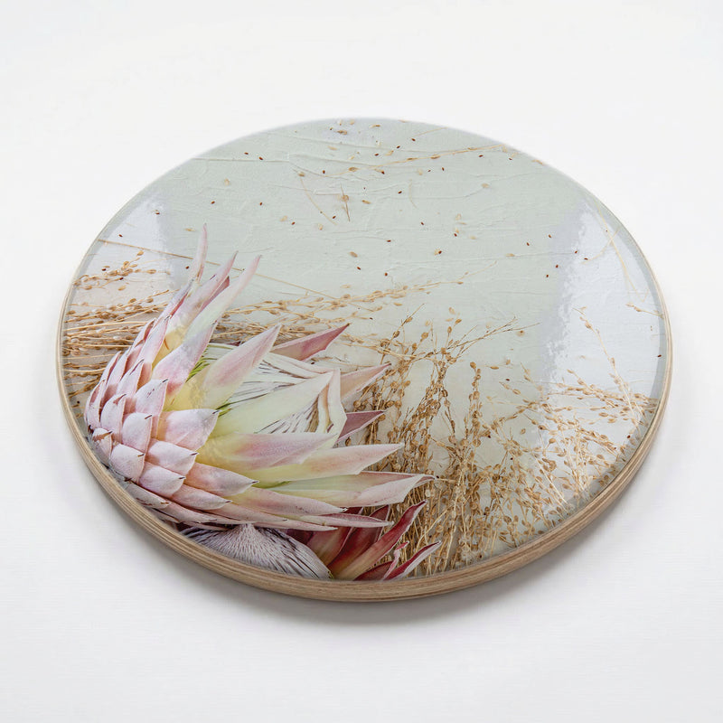 FLORAL PINK GRASSY PROTEA CHEESEBOARD