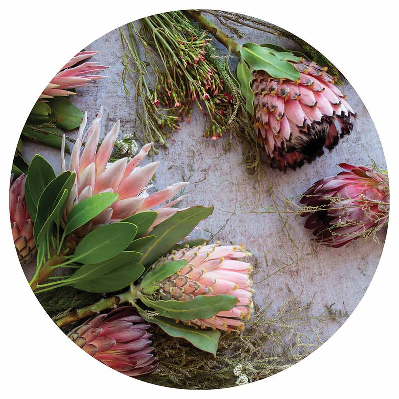 FLORAL PINK MIXED KING PROTEAS LAZY SUSAN