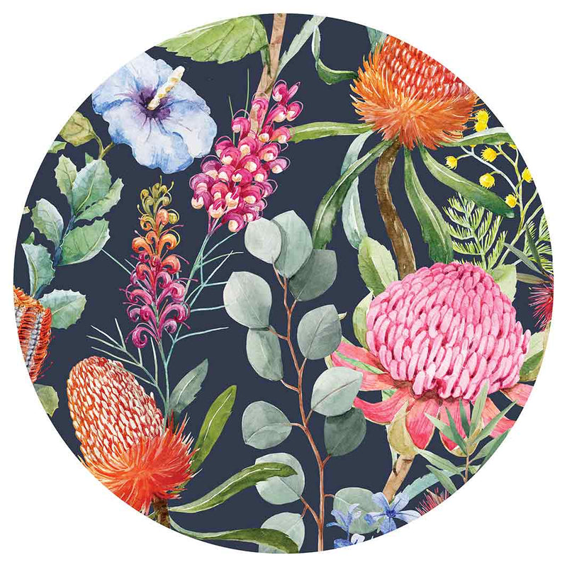 FLORAL NAVY MIXED FLOWERS WITH EUCALYPTUS LEAVES CHEESEBOARD