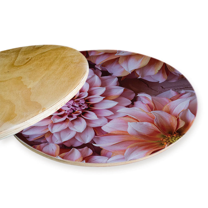 FLORAL PINK AND ORANGE DAHLIA FLOWERS CHEESEBOARD