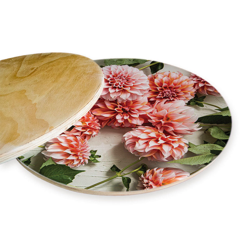 FLORAL ORANGE SCATTERED DAHLIAS WITH LEAVES CHEESEBOARD