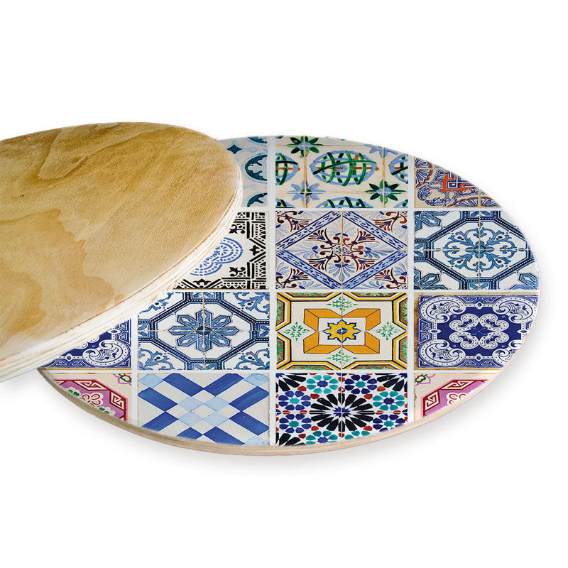PATTERN BLUE COLOURFUL TILE CHEESEBOARD