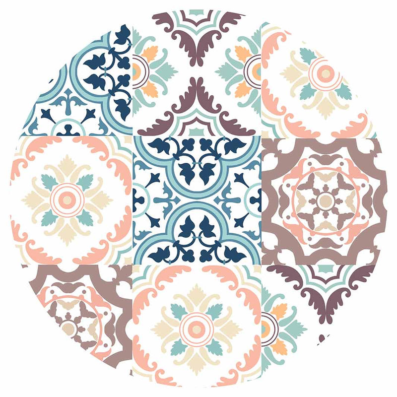 PATTERN BLUE AND MAUVE TILE CHEESEBOARD