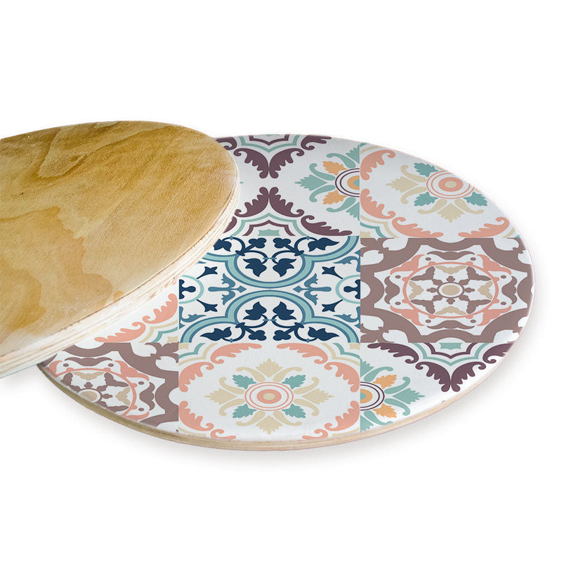 PATTERN BLUE AND MAUVE TILE CHEESEBOARD