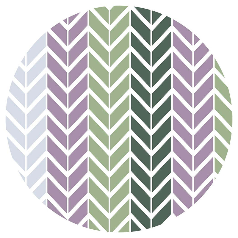 GEOMETRIC GREEN AND PURPLE CHEVRON PATTERN LAZY SUSAN