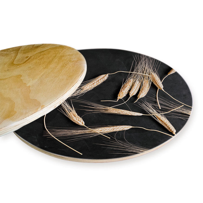 SCATTERED WHEAT ON BLACK CHEESEBOARD