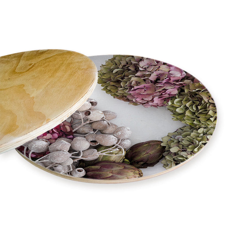 HYDRANGEA AND MUTED ARTICHOKES CHEESEBOARD