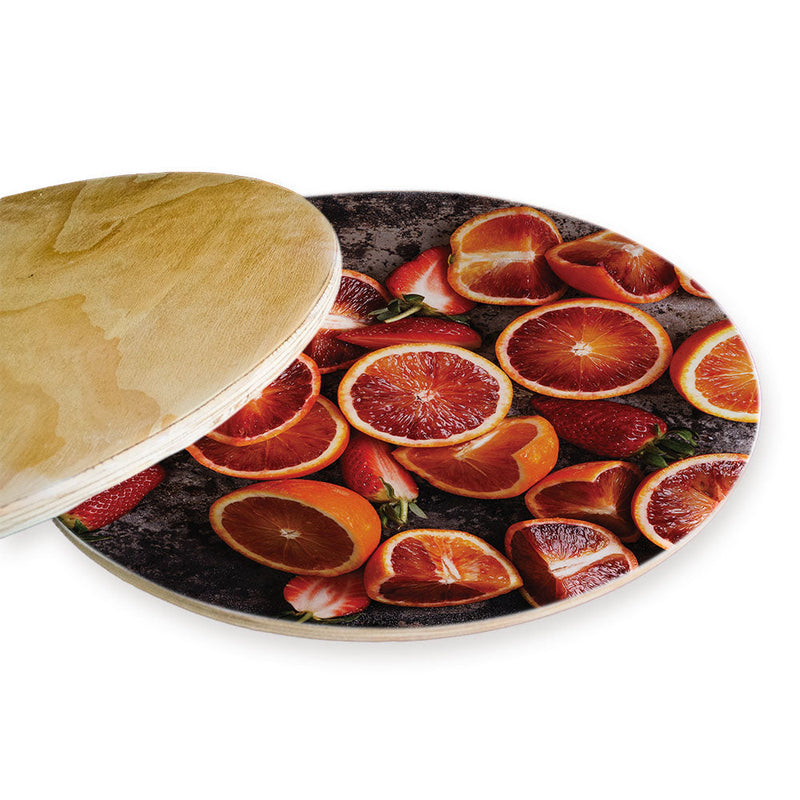 BLOOD ORANGES AND STRAWBERRIES ON RUSTIC TRAY CHEESEBOARD