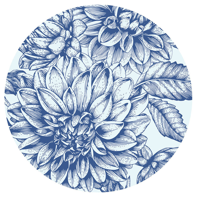BLUE BOTANICAL LINE ART CHEESEBOARD