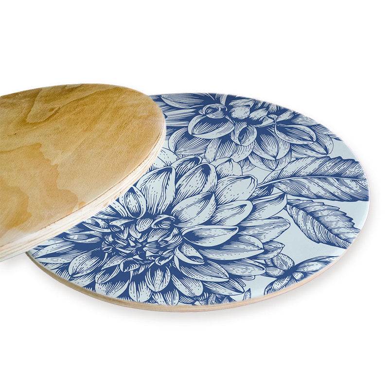 BLUE BOTANICAL LINE ART CHEESEBOARD