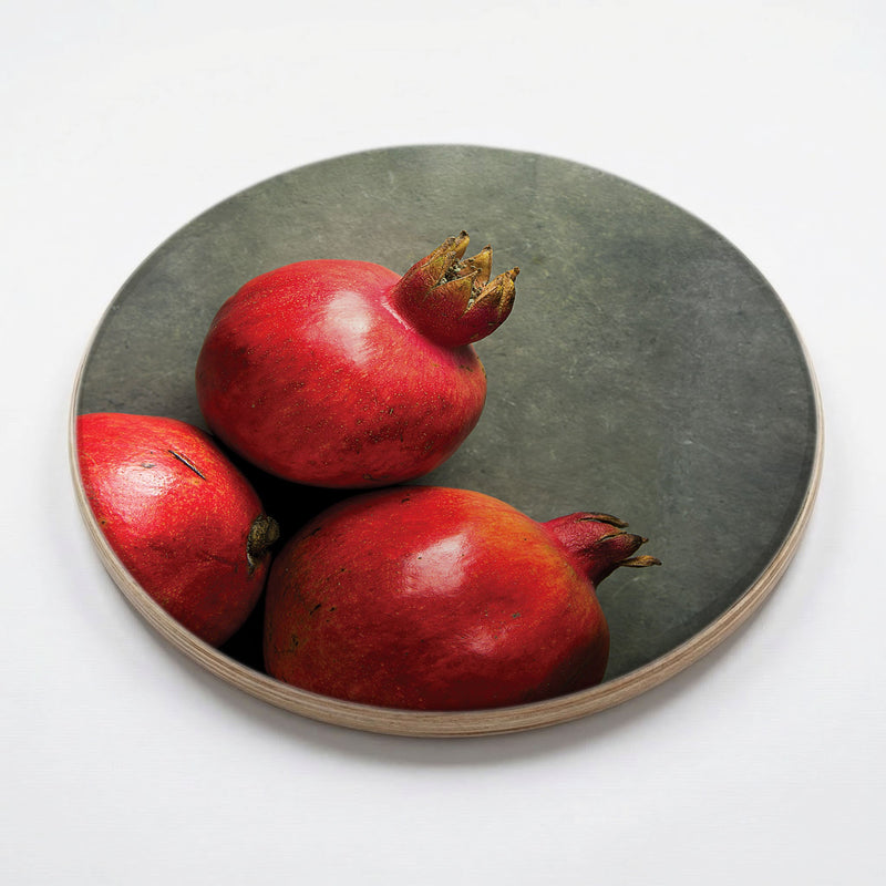 RED POMEGRANATE ON SLATE CHEESEBOARD
