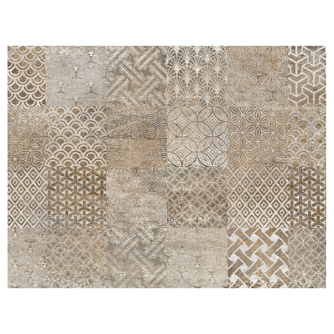 PATTERN BROWN MODERN TILE NATURAL SCATTER CUSHION