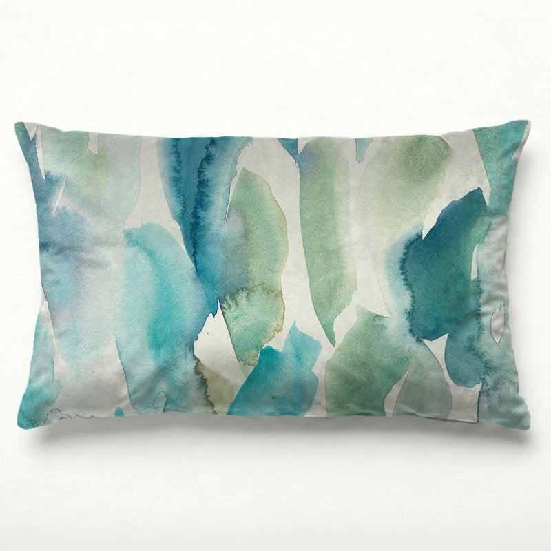 PATTERN BLUE AND GREEN WATERCOLOUR PAINT  SCATTER CUSHION