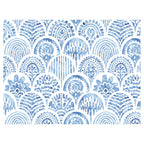 BLUE WATERCOLOUR SCALLOP PATTERN SCATTER CUSHION