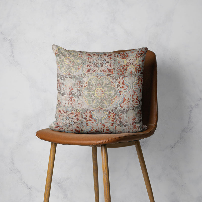 ANTIQUE FADED MOROCCAN TILE SCATTER CUSHION