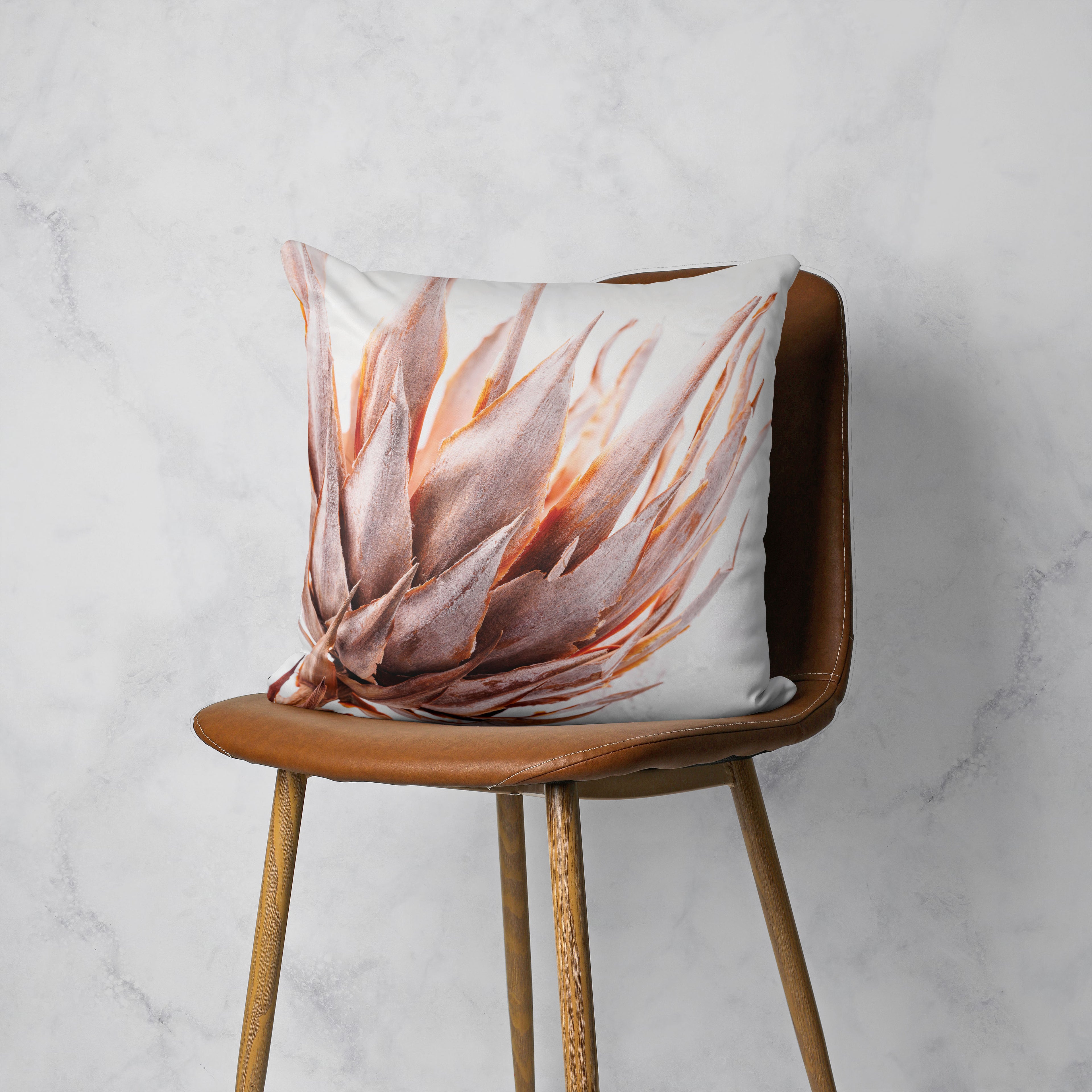 DRIED RUSTIC PINK PROTEA SCATTER CUSHION