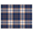 NAVY AND GOLD PLAID PATTERN SCATTER CUSHION