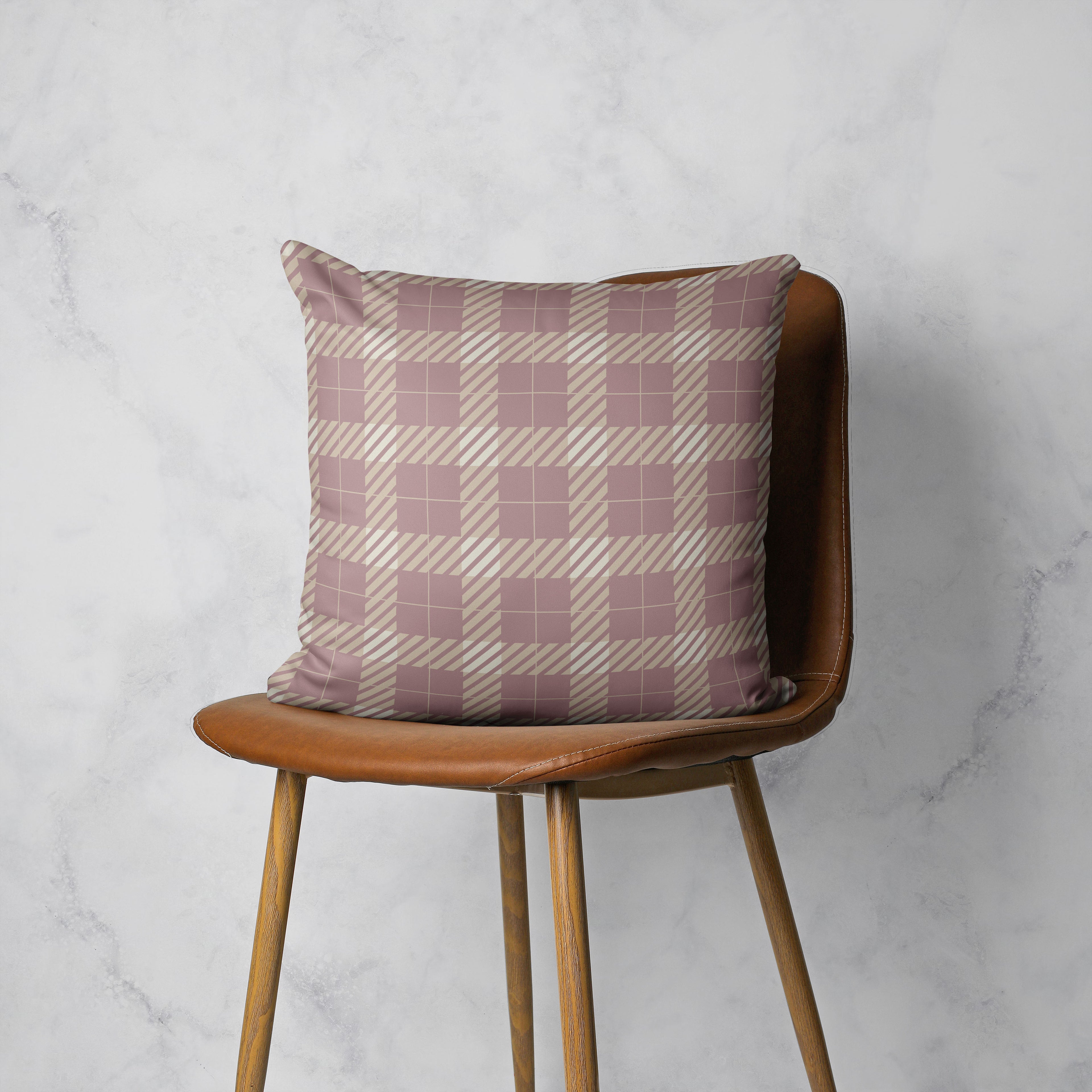 BLUSH PLAID SCATTER CUSHION