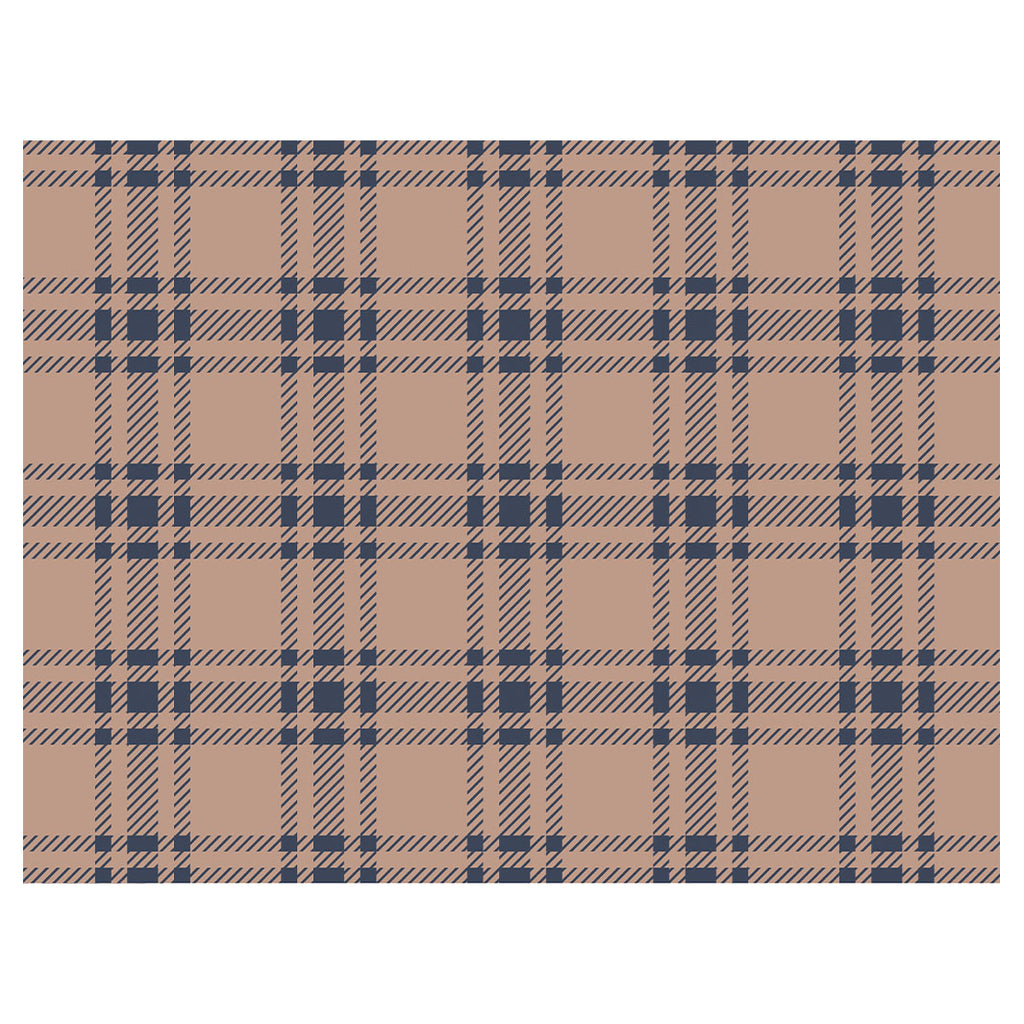 NAVY PLAID SCATTER CUSHION