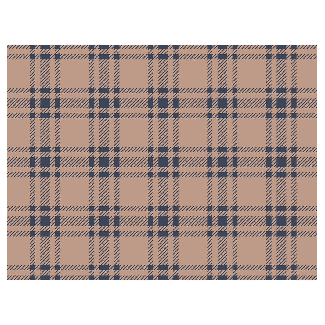 NAVY PLAID SCATTER CUSHION