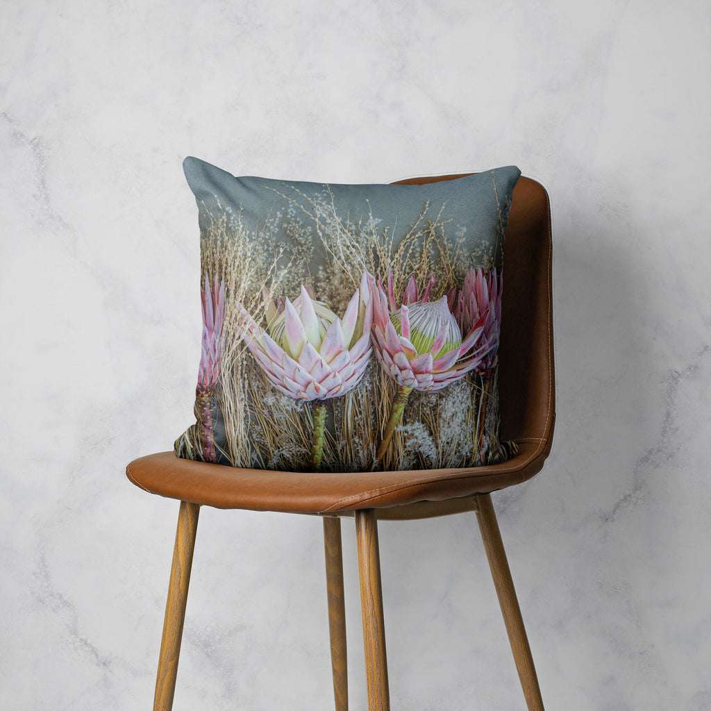 FLORAL DEEP PINK KING PROTEA SCATTER CUSHION