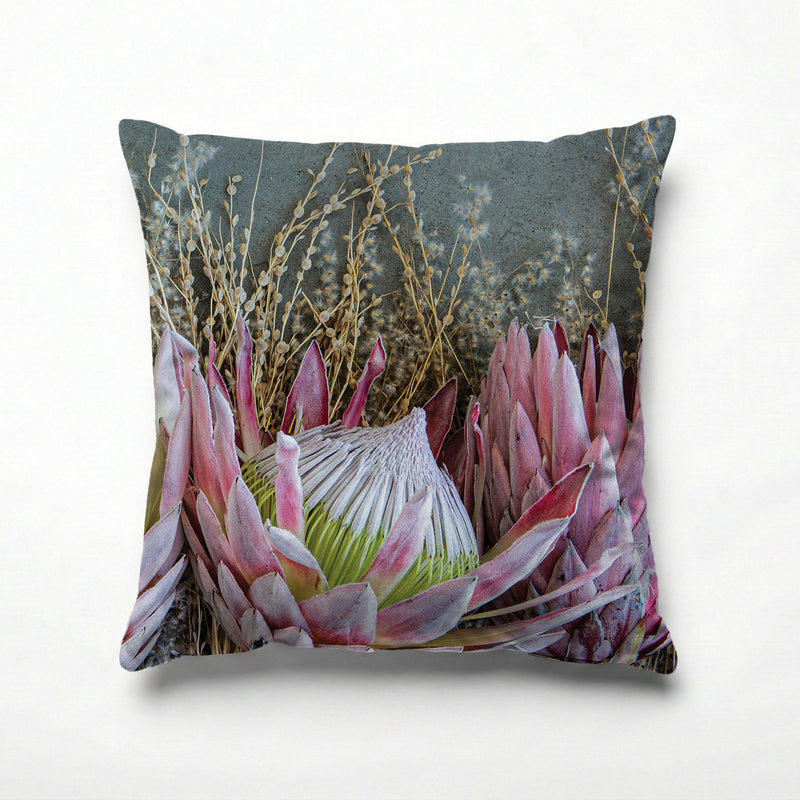 FLORAL DEEP PINK KING PROTEA SCATTER CUSHION