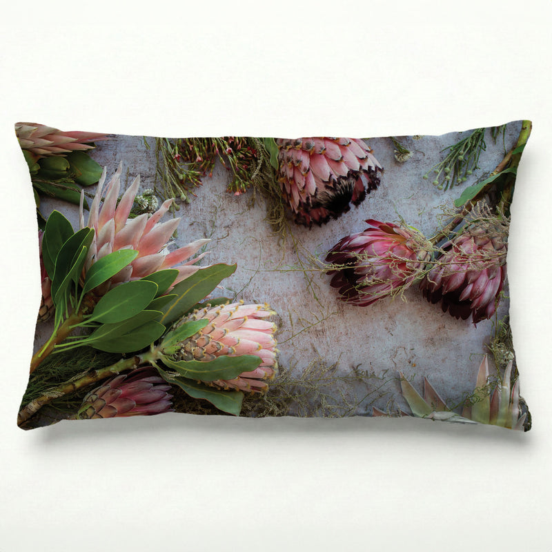 FLORAL PINK MIXED KING PROTEAS SCATTER CUSHION