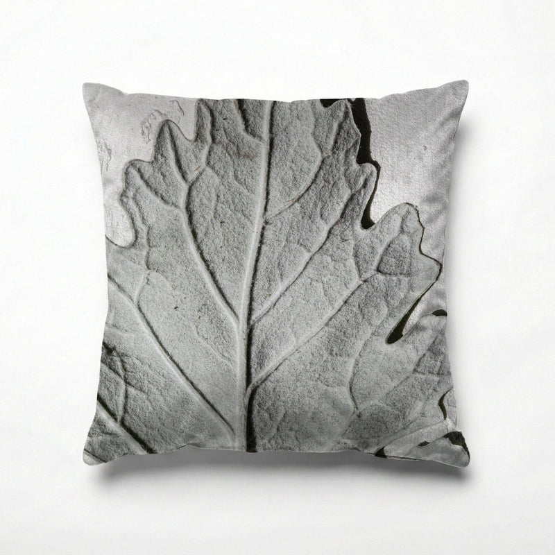 LEAVES GREY MONOCHROME LEAF SCATTER CUSHION