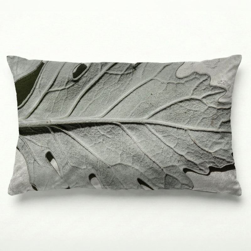 LEAVES GREY MONOCHROME LEAF SCATTER CUSHION