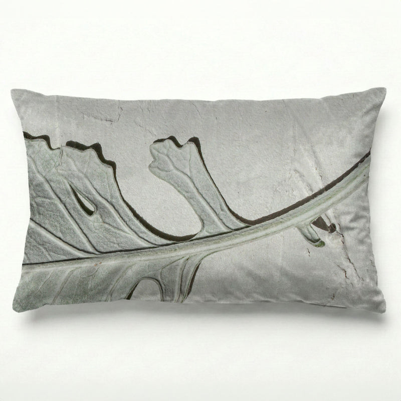 LEAVES GREY MONOCHROME LEAF STEM SCATTER CUSHION
