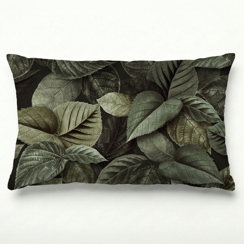 LEAVES GREEN MONOCHROMATIC LEAVES SCATTER CUSHION