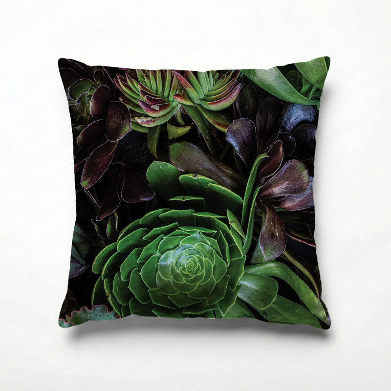 NATURAL GREEN AND PURPLE ALOE GARDEN SCATTER CUSHION