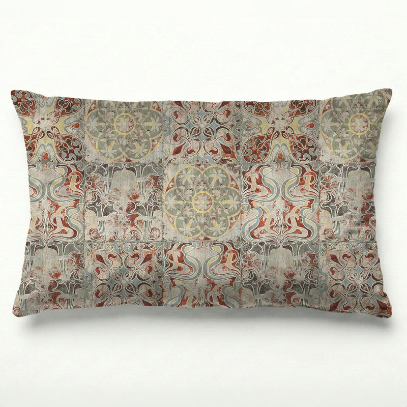ANTIQUE FADED MOROCCAN TILE SCATTER CUSHION
