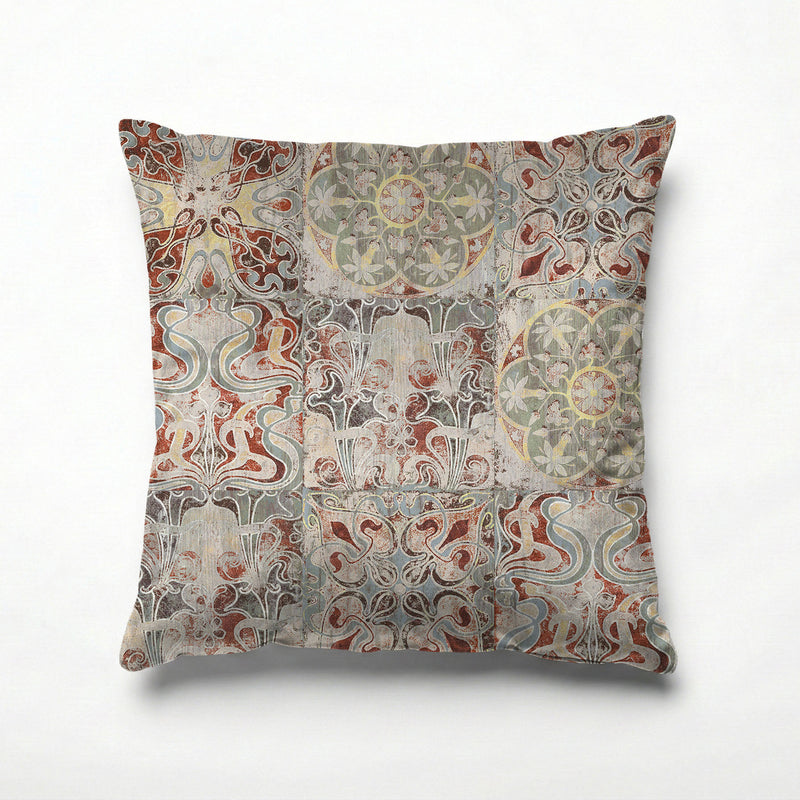 ANTIQUE FADED MOROCCAN TILE SCATTER CUSHION