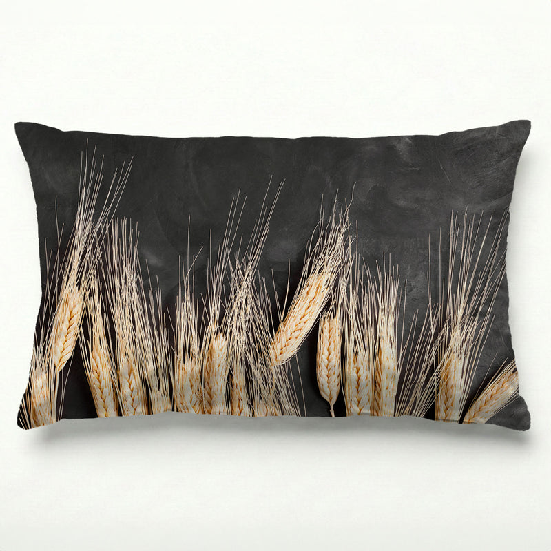 SCATTERED WHEAT ON BLACK SCATTER CUSHION