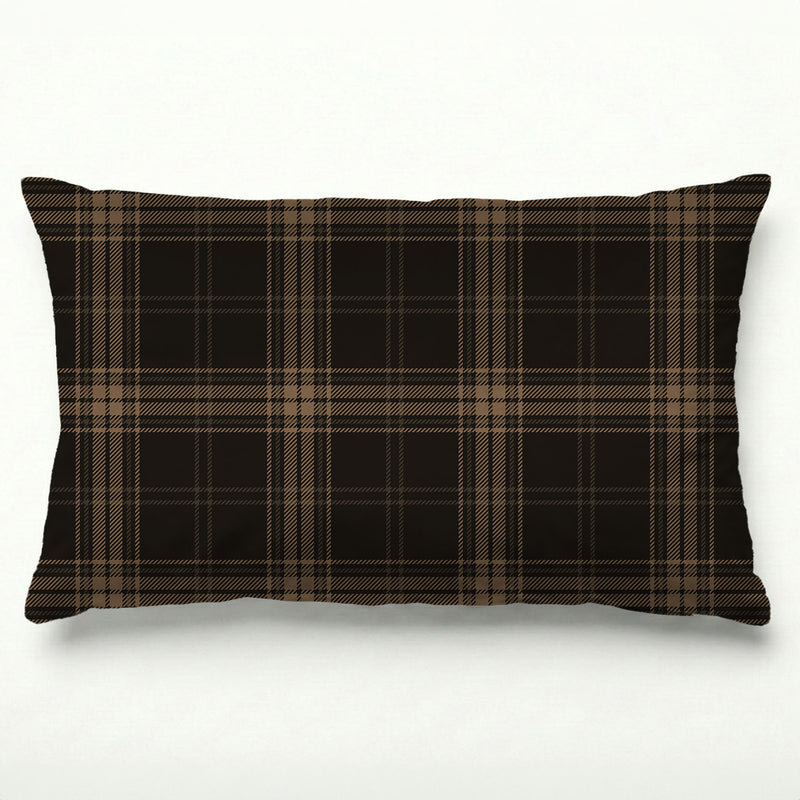 DARK BROWN PLAID PATTERN SCATTER CUSHION