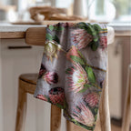 FLORAL PINK MIXED KING PROTEAS TEA TOWEL