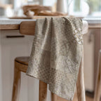 PATTERN BROWN MODERN TILE NATURAL TEA TOWEL