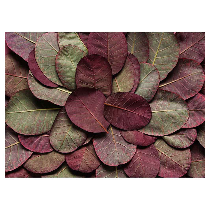 LEAF ROUND ARRANGEMENT DARK MAUVE AND GREEN TEA TRAY